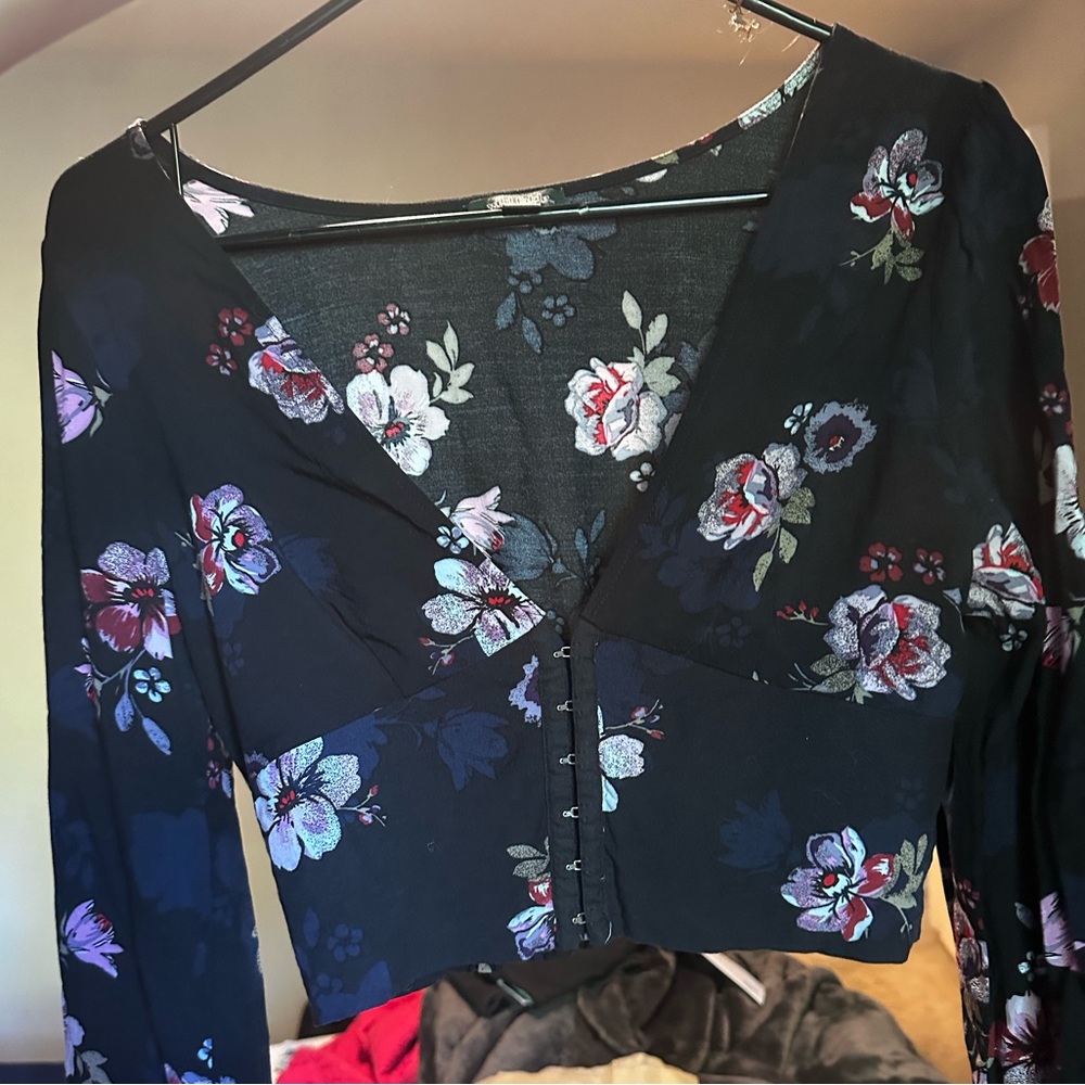 Wild Fable Floral Crop Top Size Small